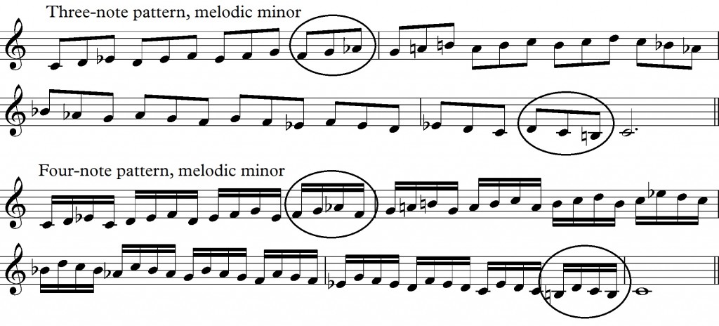 18d - three note and four note in melodic